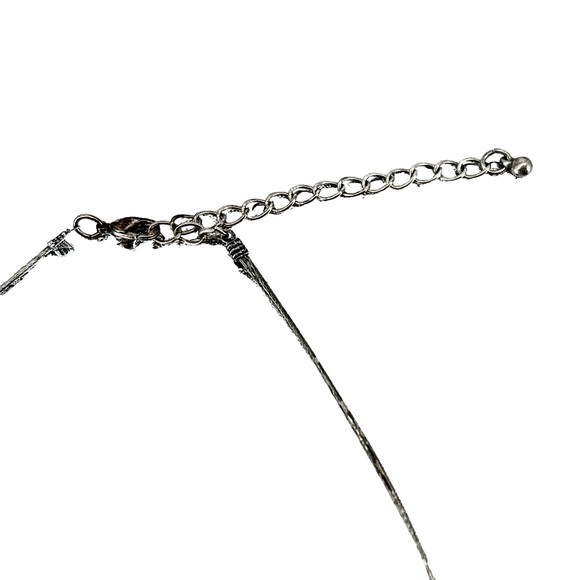 Vintage Mixed Media Layer Stack Wire Necklace Wood Shell Nuggets Quartz Beaded - Picture 6 of 6